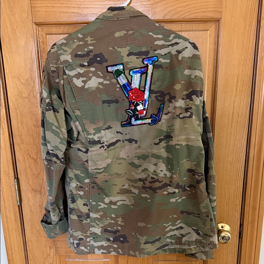 LV patch Camouflage Military Jacket